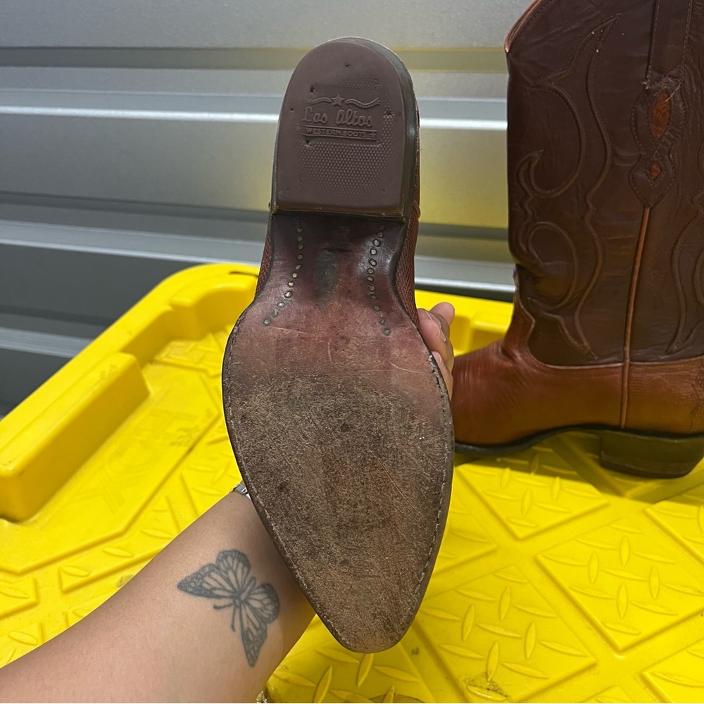 VTG Los Altos Geniune Lizard Brown Cowboy Boots Womens US Size 6M Rodeo Western - Picture 6 of 11